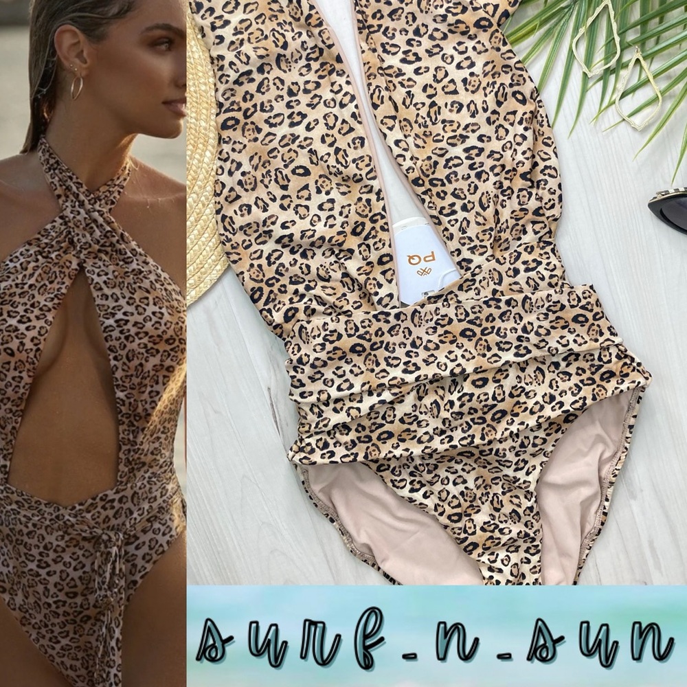 PQ 🥥 Alex Leopard Animal Print Classy Cheeky One Piece
